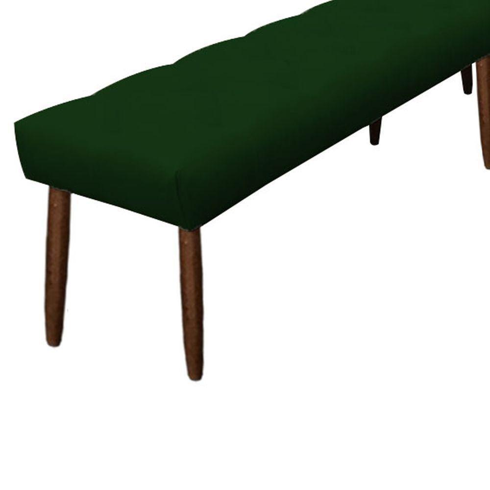 Banco De Canto Estofado Sira Suede Pés Palito Castanho C05 - D'rossi Cor Verde - 3