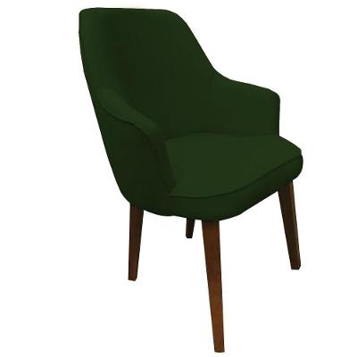 Poltrona Lorem Suede Pés Chanfrado Marrom C05 - D'rossi Cor Verde