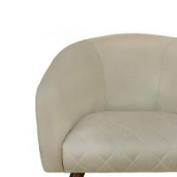 Poltrona Bianca Com Tressê Suede Pés Palito Castanho - D'rossi Cor Bege - 2