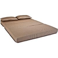 Sofá Cama Casal Luck Puff D23 Tecido Marrom Quadriculado - Luckspuma - 1