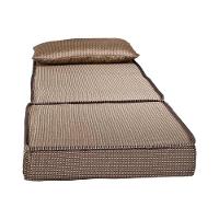 Sofá Cama Solteiro  Luck Puff D23 Tecido Marrom Quadriculado - Luckspuma - 3