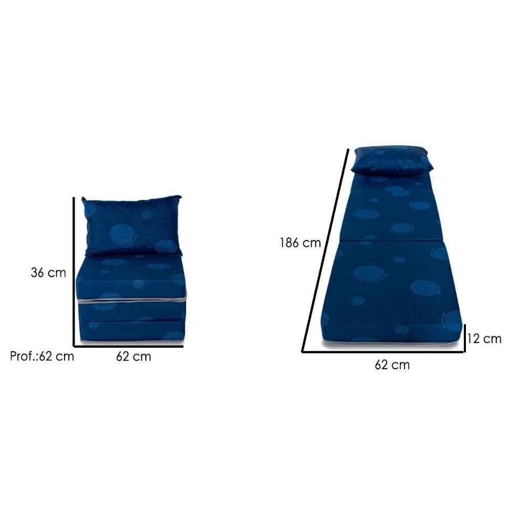 Sofá Cama Solteiro Luck Puff D20 Tecido Estampado - Luckspuma - 4