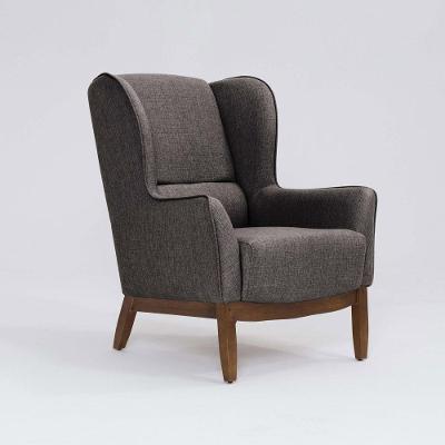 Poltrona Para Sala Mirela D07 Base Madeira Linho Mescla Marrom - D'rossi