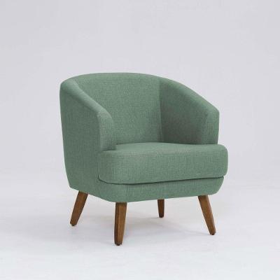 Poltrona Decorativa Milão D07 Pés Madeira Linho Mescla Verde - D'rossi