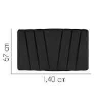 Painel Estofada Bélgica 140cm Casal Para Cama Box Quarto Suede Preto - Gat Magazine - 3