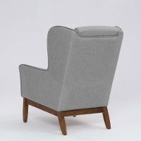 Poltrona Para Sala Mirela D07 Base Madeira Linho Mescla Elefante - D'rossi - 2