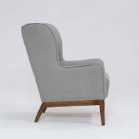 Poltrona Para Sala Mirela D07 Base Madeira Linho Mescla Elefante - D'rossi - 6