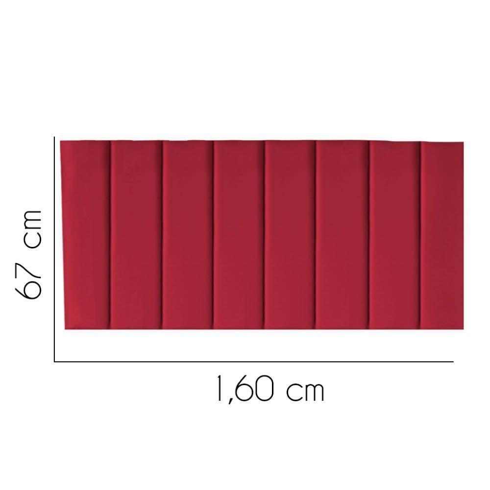 Painel Estofada Carla 160cm Queen Size Para Cama Box Quarto Suede Vermelho - Gat Magazine - 2