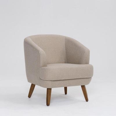 Poltrona Decorativa Milão D07 Pés Madeira Linho Aveia - D'rossi