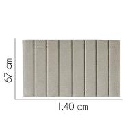 Painel Estofada Carla 140cm Casal Para Cama Box Quarto Linho Bege - Gat Magazine - 2