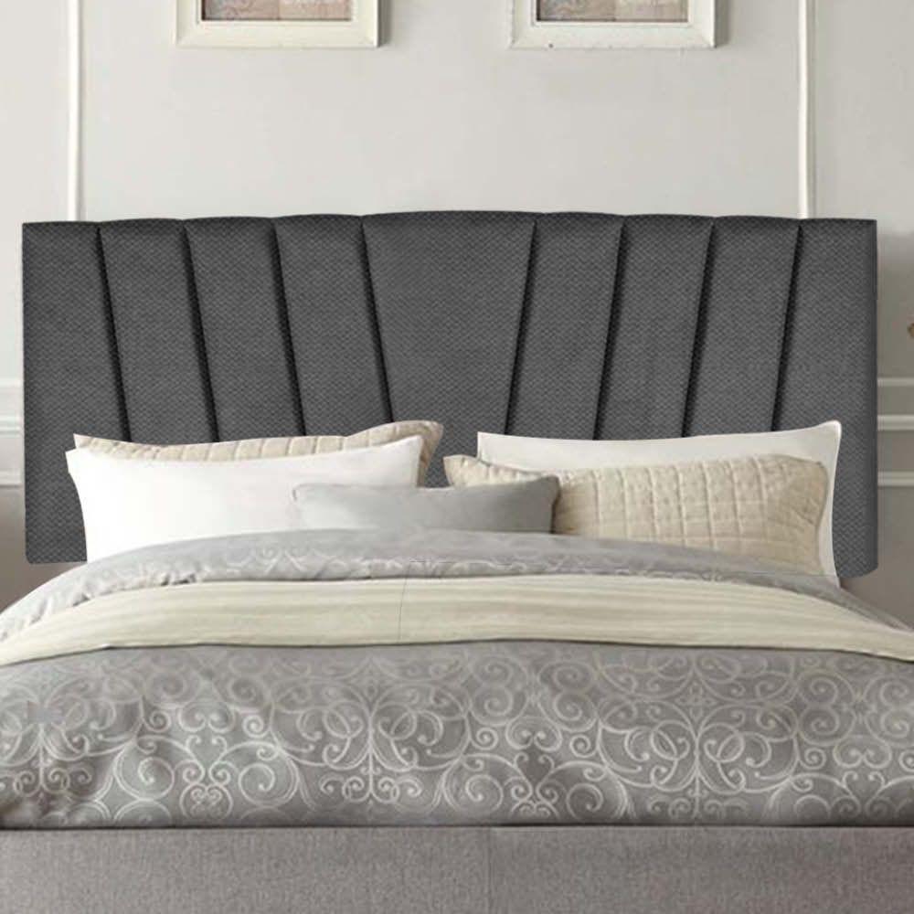 Painel Estofada Bélgica 90cm Solteiro Para Cama Box Quarto Linho Cinza - Gat Magazine - 1
