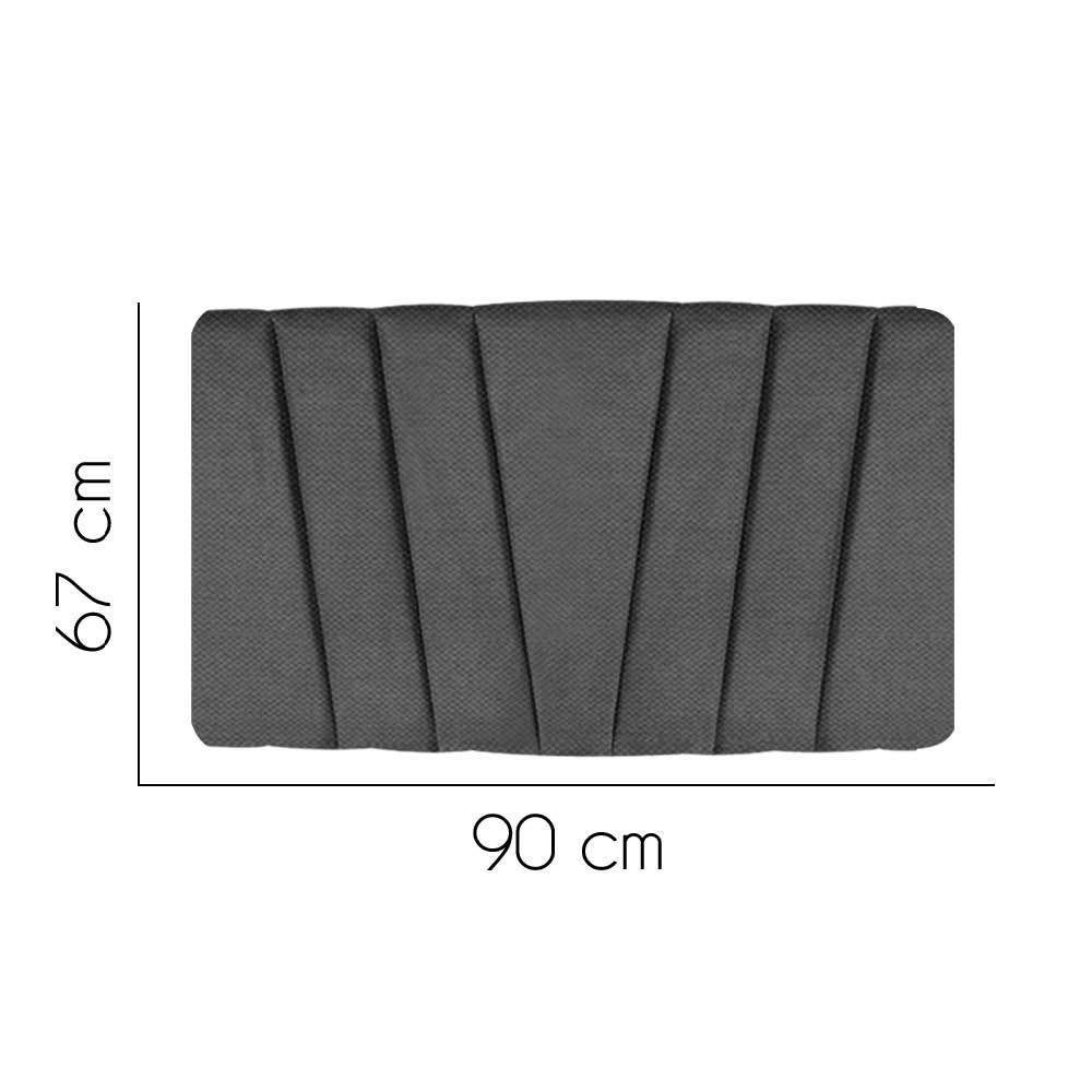 Painel Estofada Bélgica 90cm Solteiro Para Cama Box Quarto Linho Cinza - Gat Magazine - 2