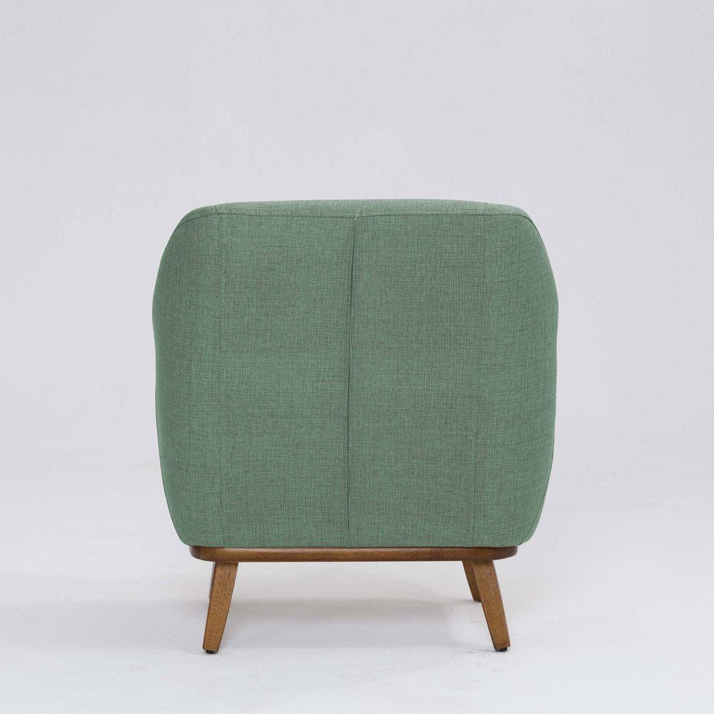 Poltrona Decorativa Pauline D07 Base Madeira Linho Mescla Verde - D'rossi - 2