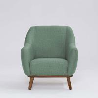 Poltrona Decorativa Pauline D07 Base Madeira Linho Mescla Verde - D'rossi - 3