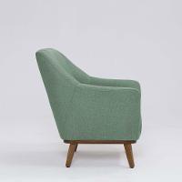 Poltrona Decorativa Pauline D07 Base Madeira Linho Mescla Verde - D'rossi