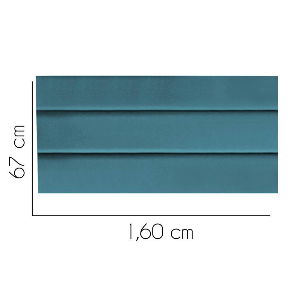 Painel Estofada Argentina 160cm Queen Size Para Cama Box Quarto Suede Azul Turquesa - Gat Magazine - 2
