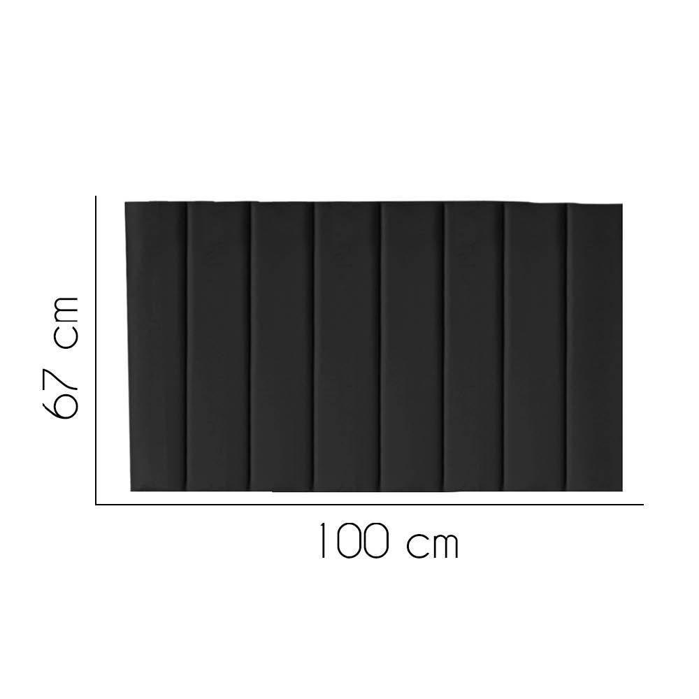Painel Estofada Carla 100cm Solteiro Para Cama Box Quarto Corino Preto - Gat Magazine - 2