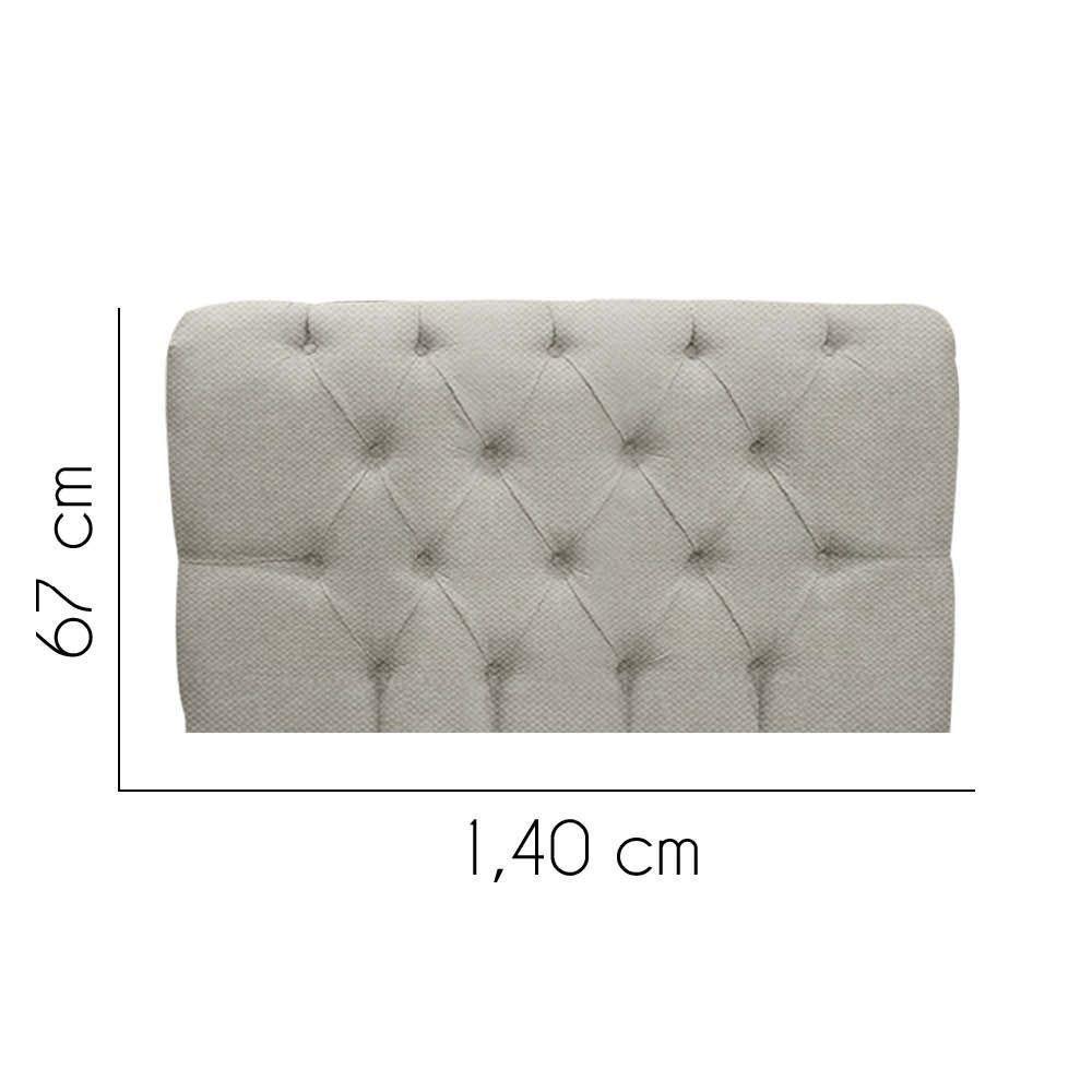 Painel Estofada Paris 140cm Casal Para Cama Box Quarto Linho Bege - Gat Magazine - 2