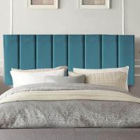 Painel Estofada Carla 160cm Queen Size Para Cama Box Quarto Suede Azul Turquesa - Gat Magazine - 1