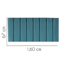Painel Estofada Carla 160cm Queen Size Para Cama Box Quarto Suede Azul Turquesa - Gat Magazine - 2