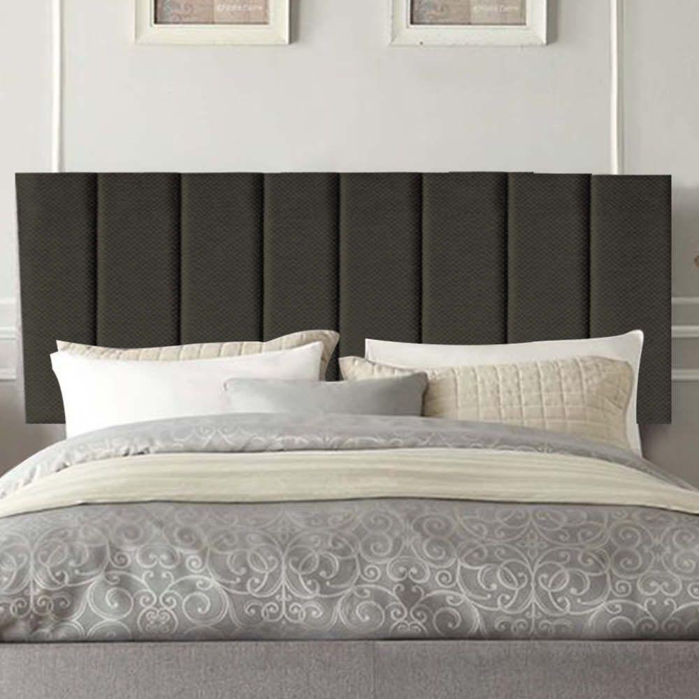 Painel Estofada Carla 100cm Solteiro Para Cama Box Quarto Linho Marrom - Gat Magazine - 1