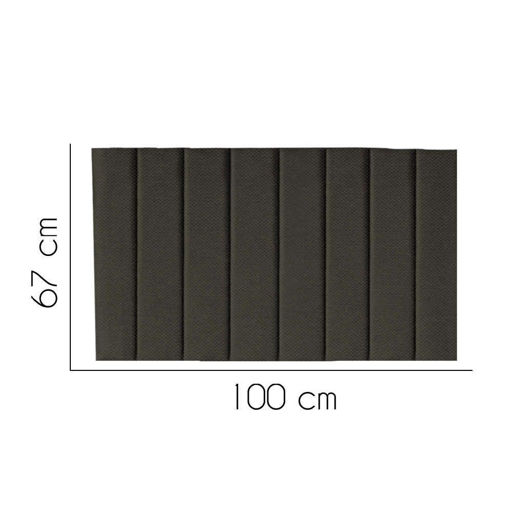 Painel Estofada Carla 100cm Solteiro Para Cama Box Quarto Linho Marrom - Gat Magazine - 2