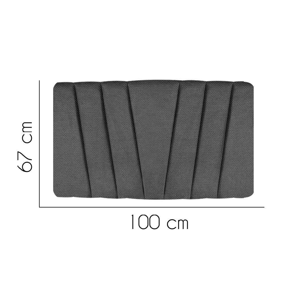 Painel Estofada Bélgica 100cm Solteiro Para Cama Box Quarto Linho Cinza - Gat Magazine - 2
