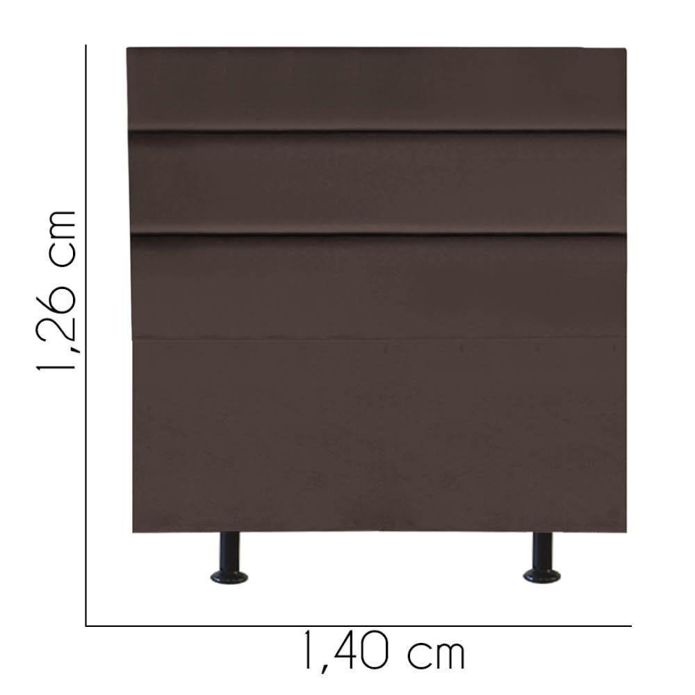 Cabeceira Estofada Argentina 140cm Casal Para Cama Box Quarto Corino Marrom - Gat Magazine - 2