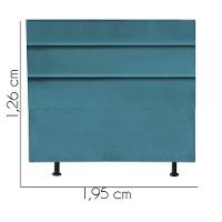 Cabeceira Estofada Argentina 195cm King Size Para Cama Box Quarto Suede Azul Turquesa - Gat Magazine - 3