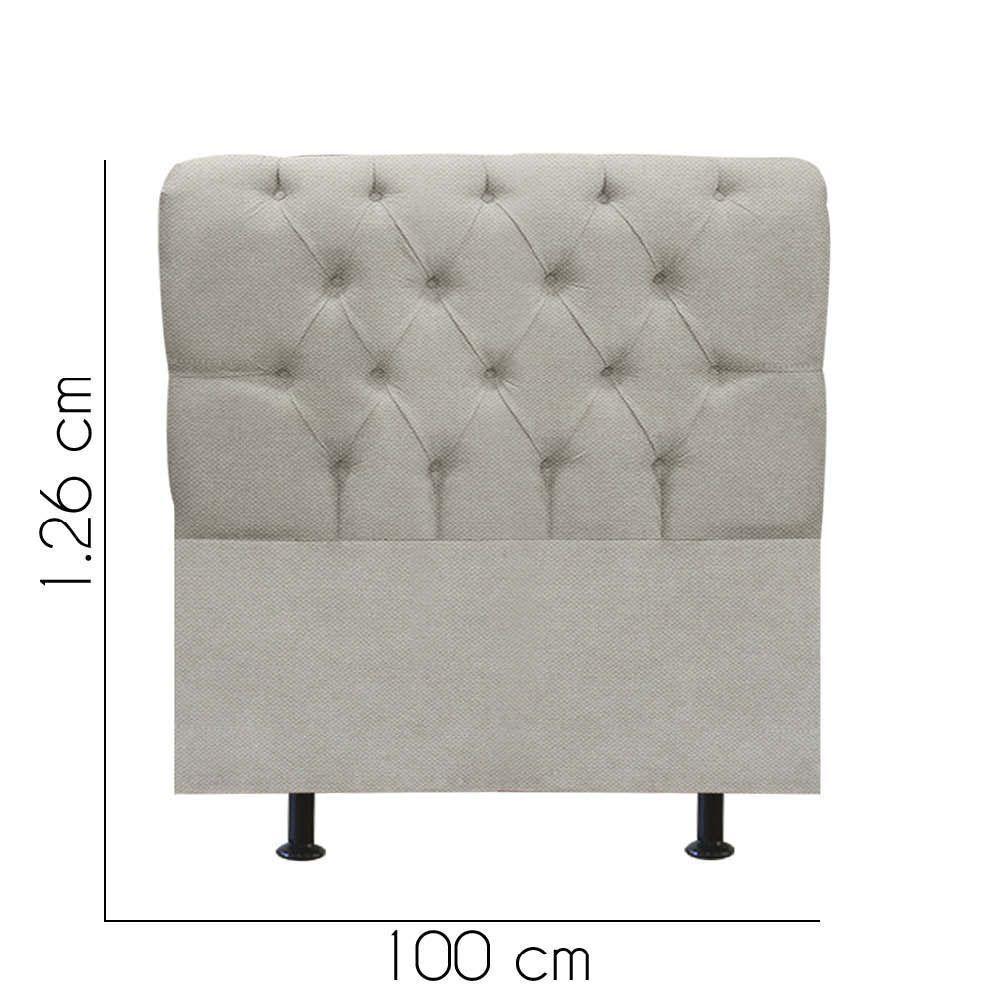 Cabeceira Estofada Paris 100cm Solteiro Para Cama Box Quarto Linho Bege - Gat Magazine - 2