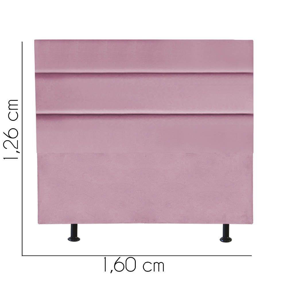 Cabeceira Estofada Argentina 160cm Queen Size Para Cama Box Quarto Suede Rosa Bebê - Gat Magazine - 2