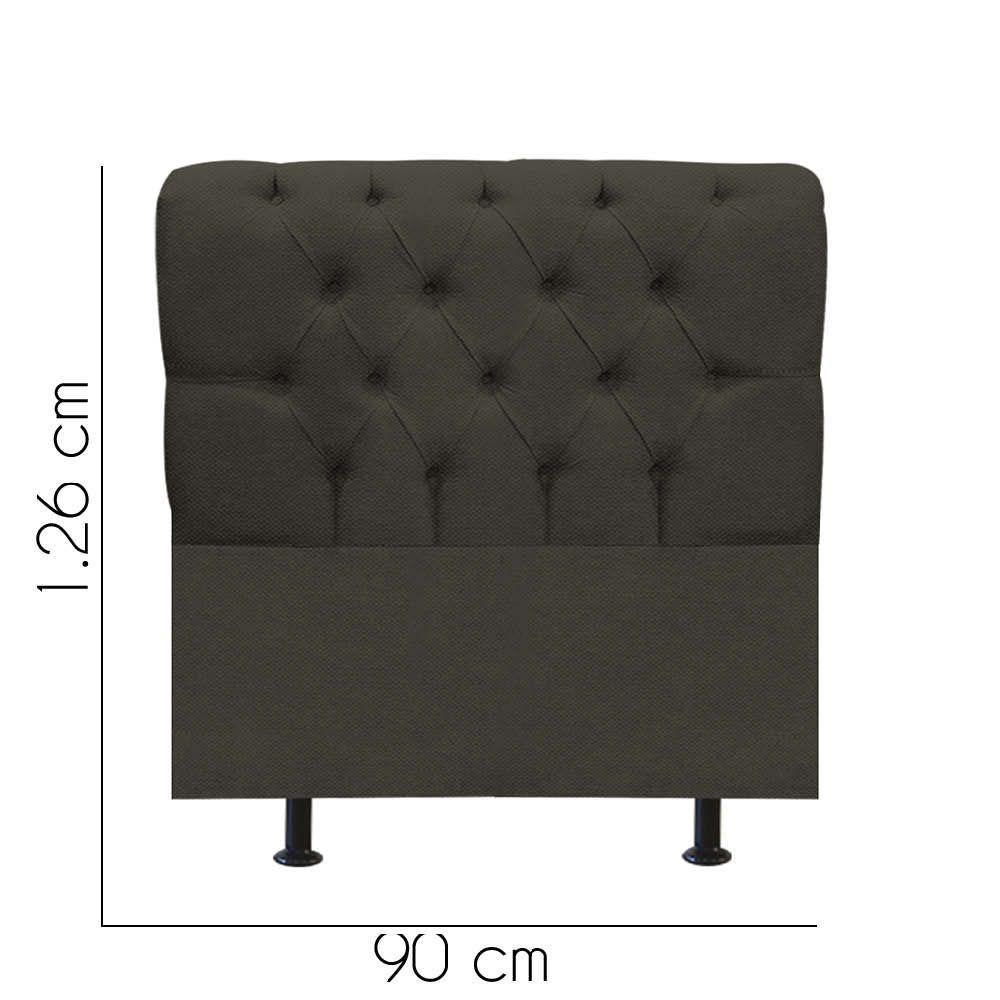 Cabeceira Estofada Paris 90cm Solteiro Para Cama Box Quarto Linho Marrom - Gat Magazine - 3