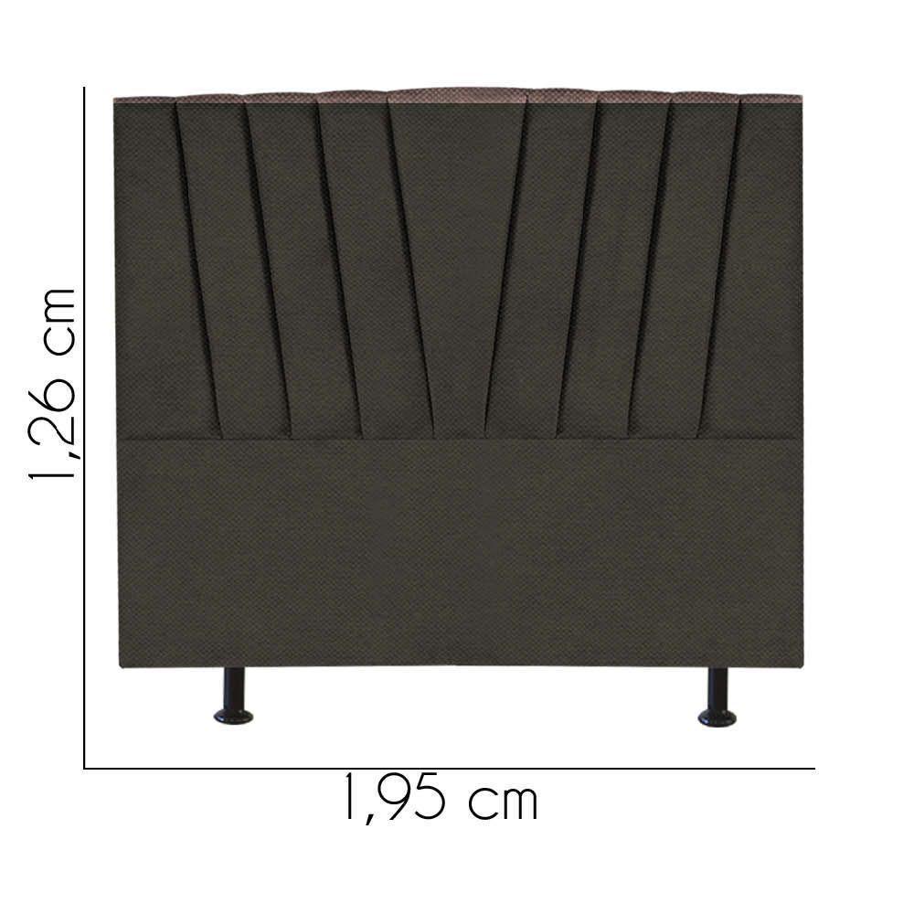 Cabeceira Estofada Bélgica 195cm King Size Para Cama Box Quarto Linho Marrom - Gat Magazine - 3