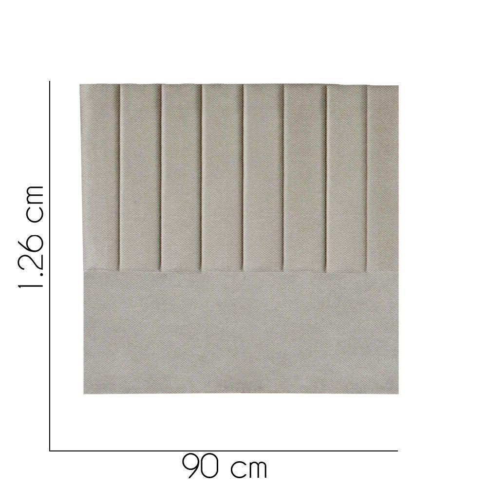 Cabeceira Carla Pé Plástico 90cm Solteiro Para Cama Box Quarto Linho Bege - Gat Magazine - 5