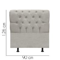Cabeceira Estofada Paris 90cm Solteiro Para Cama Box Quarto Linho Bege - Gat Magazine - 3