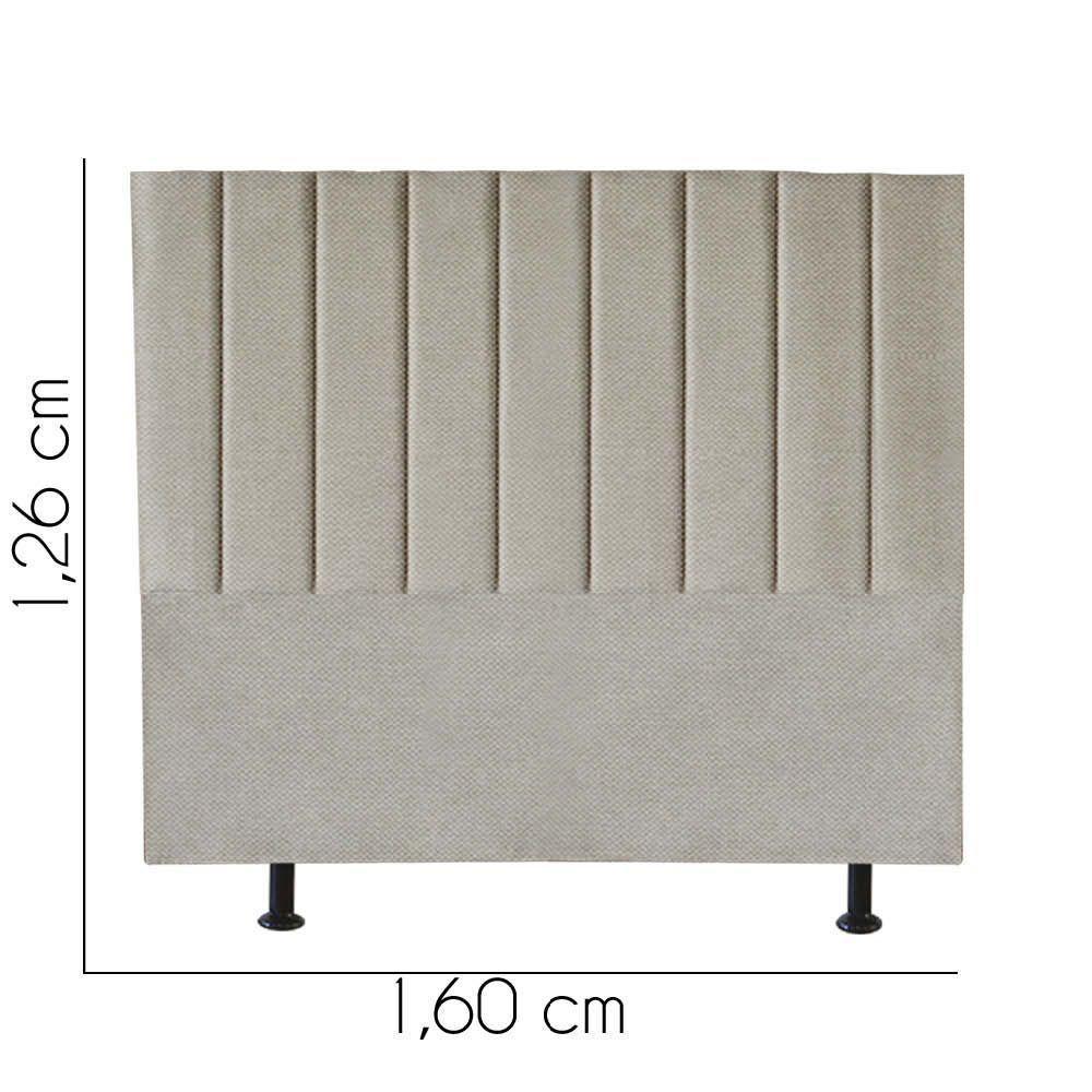 Cabeceira Estofada Carla 160cm Queen Size Para Cama Box Quarto Linho Bege - Gat Magazine - 2