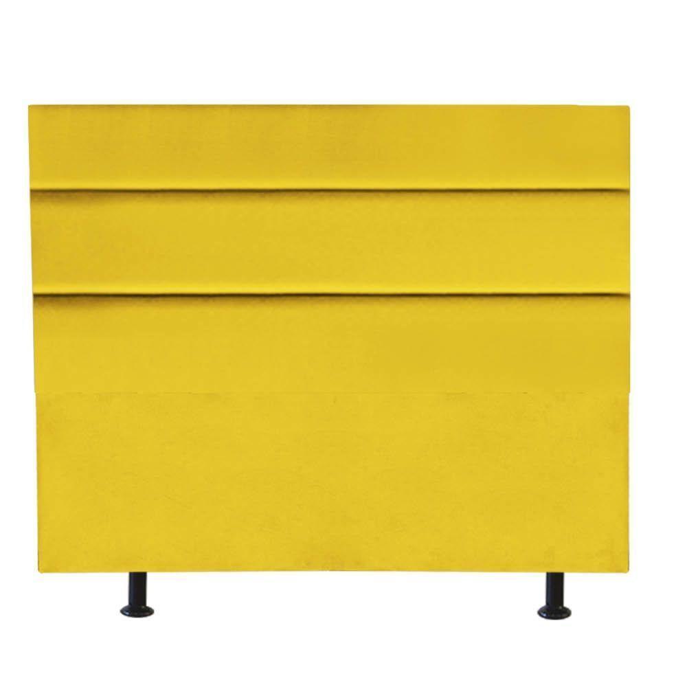 Cabeceira Estofada Argentina 160cm Queen Size Para Cama Box Quarto Suede Amarelo - Gat Magazine - 3