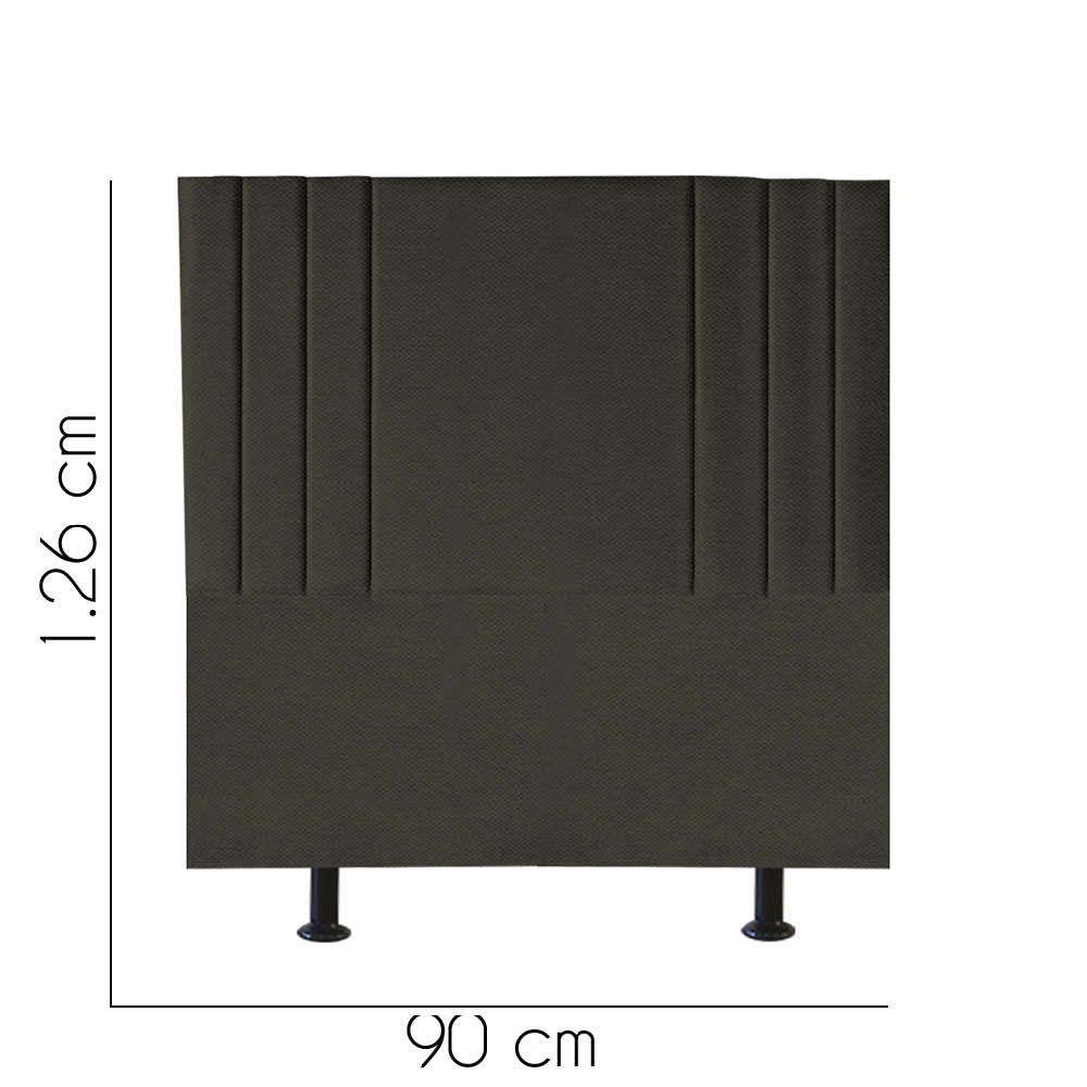 Cabeceira Estofada Grécia 90cm Solteiro Para Cama Box Quarto Linho Marrom - Gat Magazine - 2