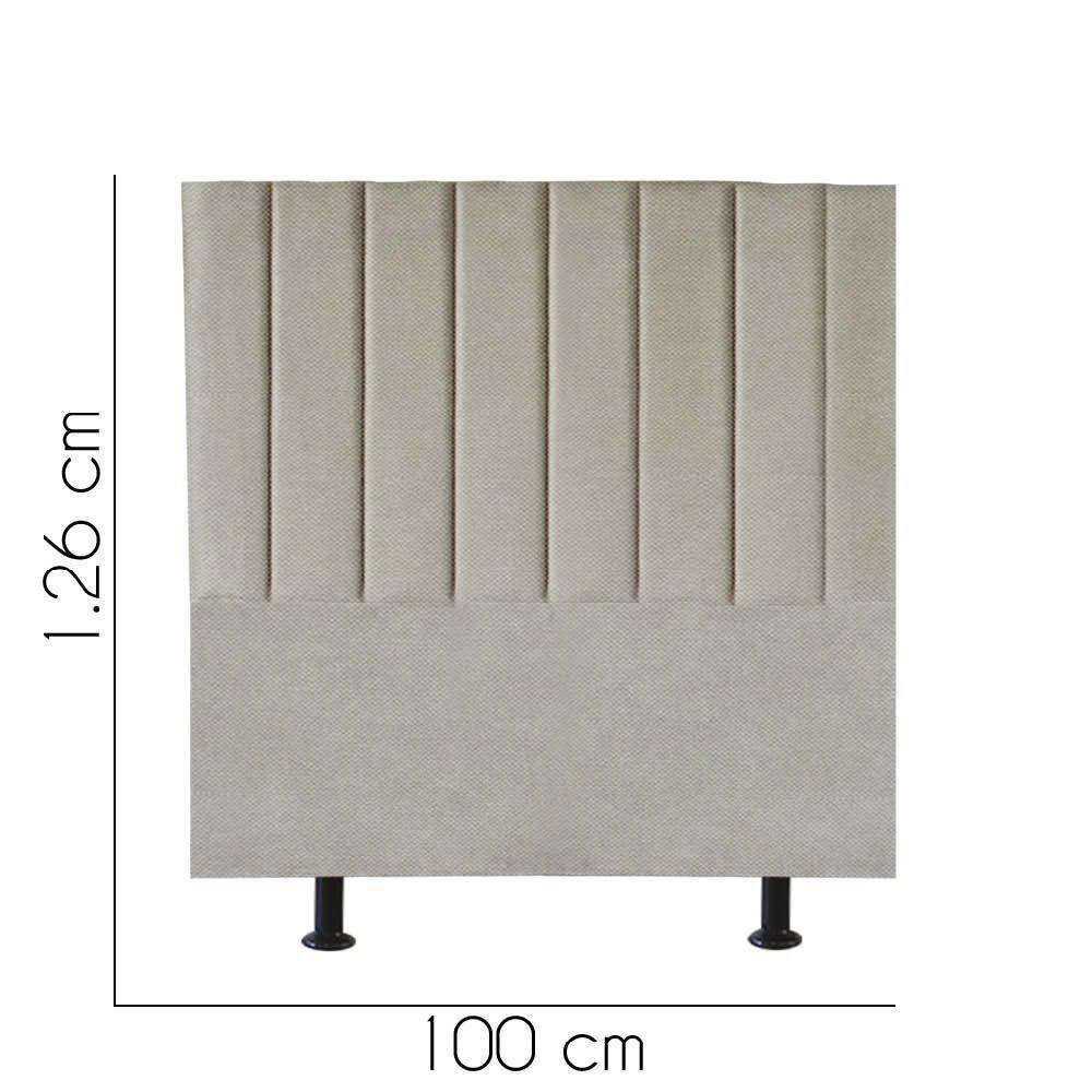 Cabeceira Estofada Carla 100cm Solteiro Para Cama Box Quarto Linho Bege - Gat Magazine - 2