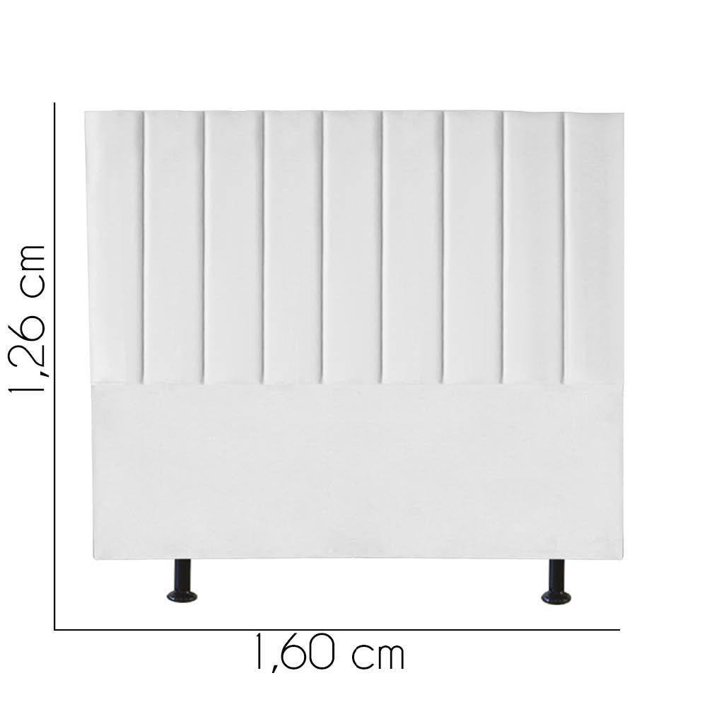 Cabeceira Estofada Carla 160cm Queen Size Para Cama Box Quarto Suede Branco - Gat Magazine - 2