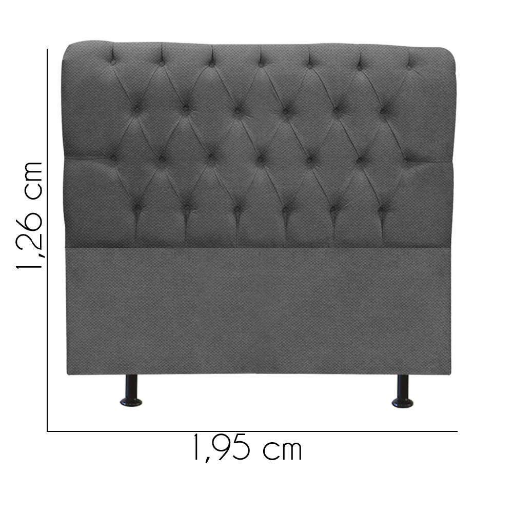 Cabeceira Estofada Paris 195cm King Size Para Cama Box Quarto Linho Cinza - Gat Magazine - 2