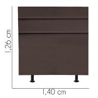 Cabeceira Estofada Argentina 140cm Casal Para Cama Box Quarto Suede Marrom - Gat Magazine - 2
