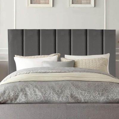 Cabeceira Estofada Carla 140cm Casal Para Cama Box Quarto Suede Cinza Escuro Grafite - Gat Magazine