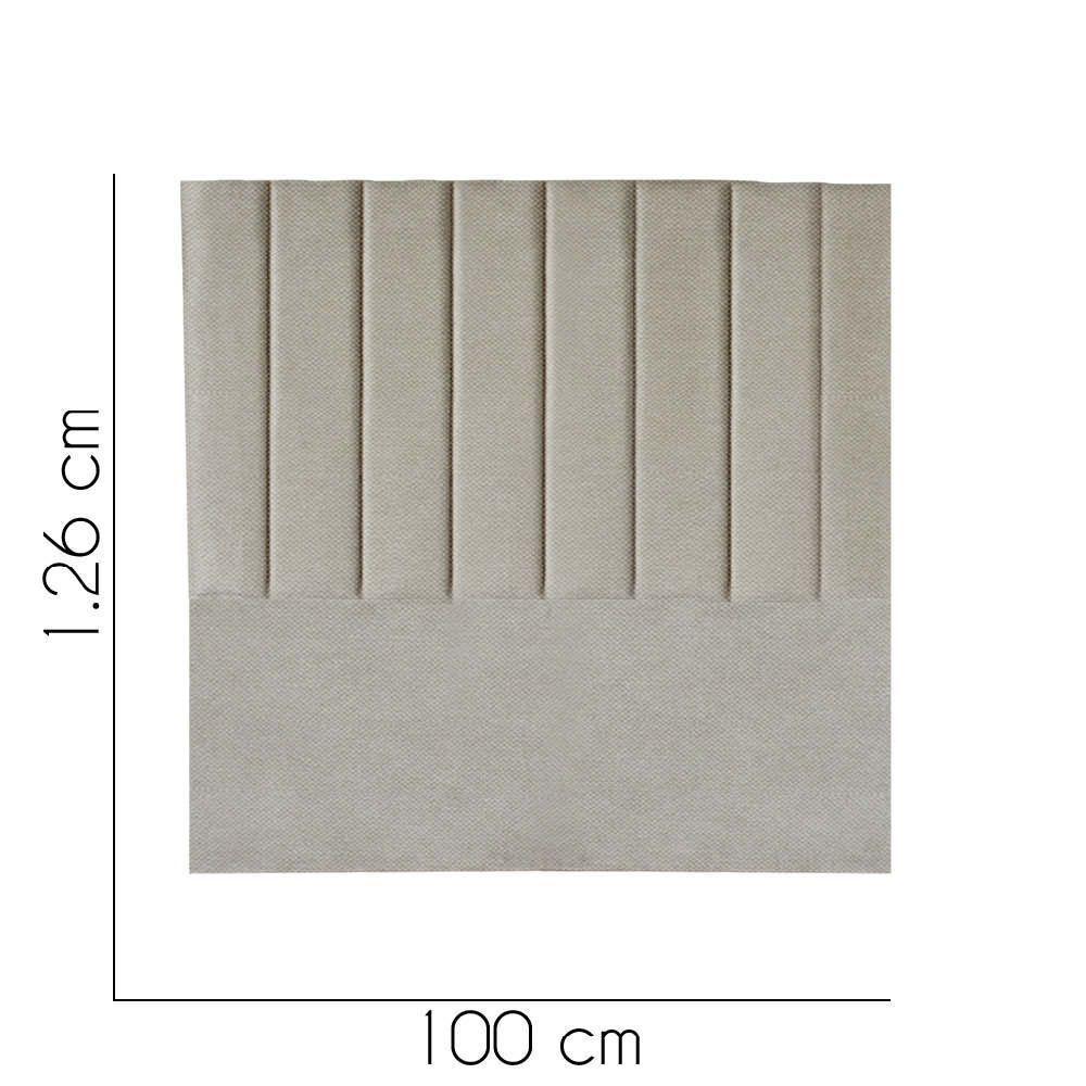 Cabeceira Carla Pé Plástico 100cm Solteiro Para Cama Box Quarto Linho Bege - Gat Magazine - 2