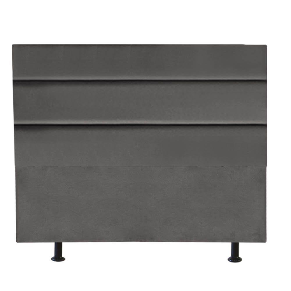 Cabeceira Estofada Argentina 160cm Queen Size Para Cama Box Suede Cinza Escuro Grafite Gat Magazine - 2