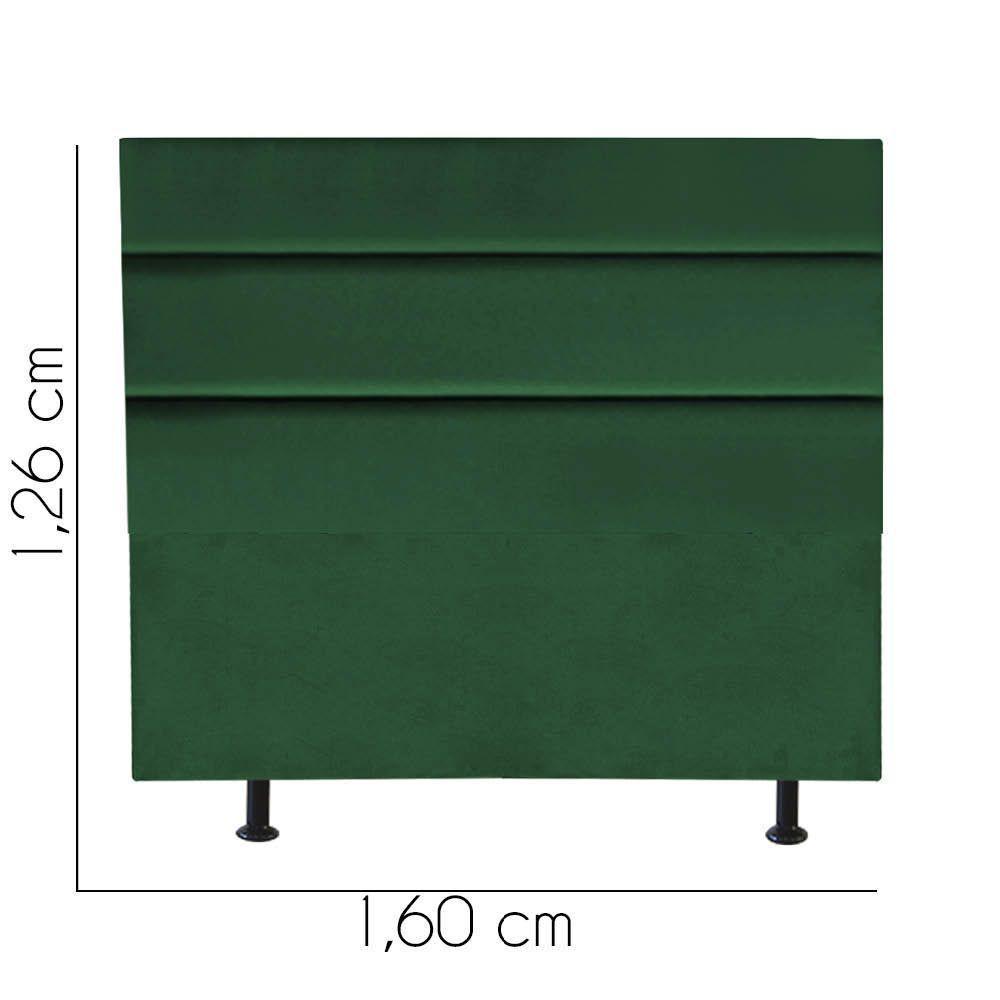 Cabeceira Estofada Argentina 160cm Queen Size Para Cama Box Quarto Suede Verde - Gat Magazine - 3
