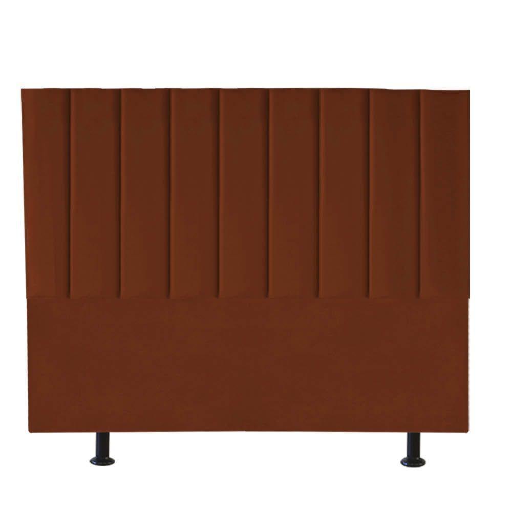 Cabeceira Estofada Carla 160cm Queen Size Para Cama Box Quarto Suede Terracota Telha - Gat Magazine - 2