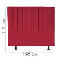 Cabeceira Estofada Carla 195cm King Size Para Cama Box Quarto Suede Vermelho - Gat Magazine - 3