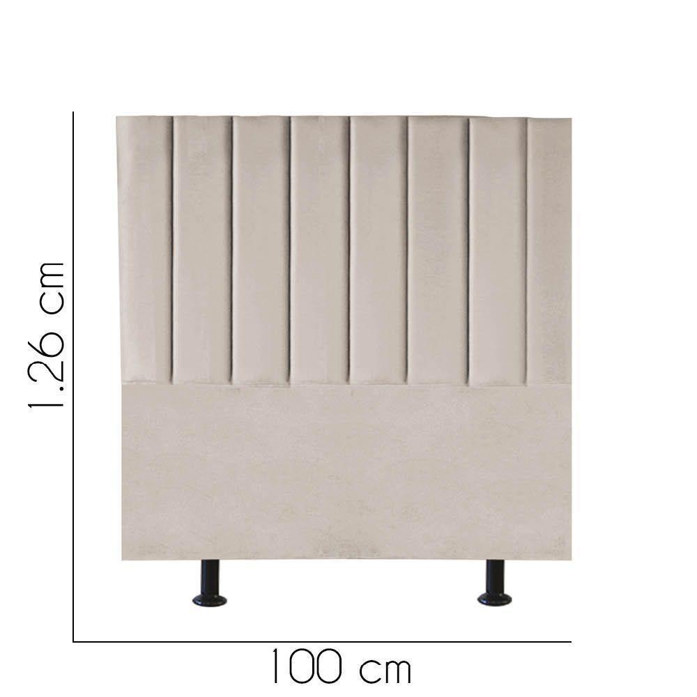 Cabeceira Estofada Carla 100cm Solteiro Para Cama Box Quarto Corino Bege - Gat Magazine - 2