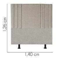 Cabeceira Estofada Grécia 140cm Casal Para Cama Box Quarto Linho Bege - Gat Magazine - 3